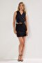 Black Fitted Woven Crop Vest Twoss25Ye00121 - 2