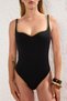 Black Color Blocky Ribbed Square Neck Covered Brazilian Swimsuit Tbess25Ma00118 - 3