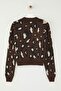 Kahverengi Leopar Desenli Crop Yumuşak Dokulu Triko Hırka TWOAW25HI00355 - 7