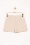 Beige Contrast Stitched Mini Gabardine Cotton Shorts Skirt Twoss25Sr00228 - 6