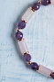 Certified Amethyst, Pink Quartz & Hematite Natural Stone Bracelet - 5