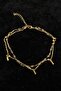 Gold Color Rod Model Singapore and Ball Chain 2-Piece Steel Anklet - 4