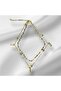Gold Color Rod Model Singapore and Ball Chain 2-Piece Steel Anklet - 2