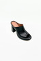 Black Leather Platform Heeled Slippers – 9 cm High Heels - 4