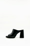Black Leather Platform Heeled Slippers – 9 cm High Heels - 2