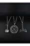 Thor Hammer, Large Viking Compass and Viking Ax Silver Color Necklace Set - 4