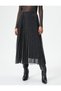 X Selected by Melis Ağazat - Glittery Pleated Midi Tulle Skirt Slim Fit - 3
