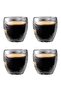 Double Walled Iced Coffee, Latte, Tea Cup Set -250 ml Glass Mug Set 4 Pieces 2220