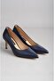 Seç 2578 Genuine Leather Stiletto (Heel Height: 7 cm) Dark Blue - 3