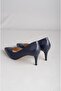 Seç 2578 Genuine Leather Stiletto (Heel Height: 7 cm) Dark Blue - 6