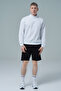 Daily Core - White Half Zipper Cotton Men's Oversize Sweatshirt - 4