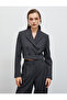 Crop Double Breasted Blazer Jacket - 3