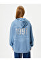 Hooded Oversize Sweatshirt College Themed Printed Back Hooded Kangaroo Pocket - 4