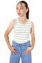 Blue Wide Leg Girl's Jean Trousers with Side Stripes 21124 - 2
