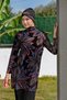 Colorful Floral Patterned Full Size Lycra Digital Hijab Swimsuit-2415