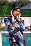 Tropical Patterned Full Size Lycra Digital Hijab Swimsuit-2412 - 6