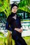 Blue Floral Patterned Full Size Lycra Digital Hijab Swimsuit-2417