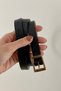 Women's Faux Leather Belt – Square Buckle, Thin and Minimal Design, Casual and Classic - 7