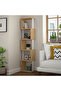 Mourah Home Piri Modern Bookcase Display Unit Oak White