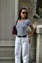 Short Sleeve V-Neck Striped Stretchy Blouse Wft8025 - 5