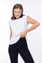 Women's 100% Organic Cotton White Sleeveless T-Shirt with Shoulder Padding - 3