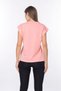 100% Cotton Women's Yavruağzı Color Padded Look Underarm Split Batwing Crew Neck T-Shirt - 8