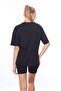 Women's Underwear Showing Transparent Combed Cotton Black Crew Neck Oversize T-shirt - 8