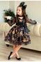 Girls' Black Flowers Tulle Dress - 3