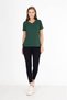 100% cotton super quality emerald green v-neck women basic t-shirt knitted cotton combed cotton t-shirt - 3