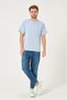 X Serüven 100% Organic Cotton Men's Plain Baby Blue T-Shirt Regular Fit / Regular Fit - 4
