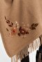 شال نسائي من الصوف مطرز بالزهور والشراشيب V.Camel - 3