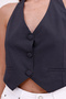 Women's Vest Women's Jacket Vest Buttoned Halter Neck Low-Cut Buckle Vest V-Neck Anthracite - 4