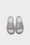 Maren Cross Stone Banded Stone Detailed Wedge Heel Women's Slippers - 5