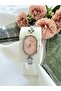 Vintage Oval Silver Inside Pink Women Wrist Watch - 2