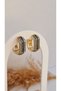 Premium Series Stainless Steel Stone Row Gold Earrings - 4