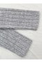 Gray Boat Neck Long Sleeve Side Gathered Lycra Blouse, Boat Neck Gathered Detailed Stretchy Gray Blouse Top - 4