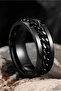 Stainless Steel Titanium Chain Anti-Stress Ring with Rotating Center (Unisex)