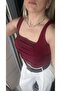 Wft4032 Front and Back Gathered Recup Flexible Burgundy Crop - 2