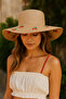 Camel Cherry Embroidered Wide Brim Women's Summer Hat Hsr2115