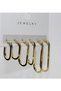 Women's Gold Color 6-Piece Hoop Earring Set – Stylish Model in Different Sizes - 5