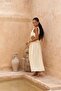 Mharia asymmetrical detail yellow long linen dress - 3