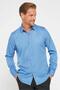 Slim Fit Long Sleeve Easy Ironing Sweat Absorbing Breathable Texture Tie Four Seasons Indigo Men's Shirt