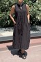 Dominant Collar Fold Maxi Length Shirt Dress 1638 - 4