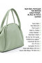 Mint Green Shk132 Faux Leather Single Compartment Double Strap Hand and Cross Shoulder Bag L:16 E:17 W:10 cm - 6
