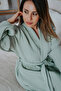 Home&Baby 4 Layer Muslin Kimono Model Bathrobe/Evening Gown Green Color - 7