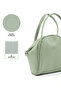 Mint Green Shk132 Faux Leather Single Compartment Double Strap Hand and Cross Shoulder Bag L:16 E:17 W:10 cm - 5