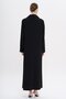 Satin Garnished Buttons Lined with Stones Large Size Top Coat Black 6719 - 6