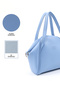 Blue Shk132 Faux Leather, Zippered Single Compartment, Snap Detail, Hand, Arm and Shoulder Bag - 5