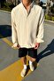 Chill Cozy Relax Fit Shirt Beige - 3