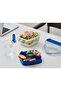 Lock & Lock To-Go 2-in-1 Salad Box Blue - Leak-Proof, BPA-Free Container with Removable Divider - 3
